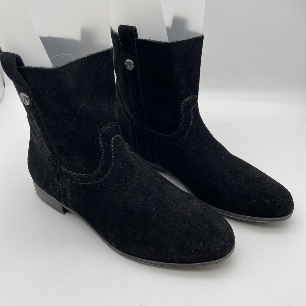 Frye and co. Women's Black Stitched Suede Ankle Booties ‎ 7.5.
